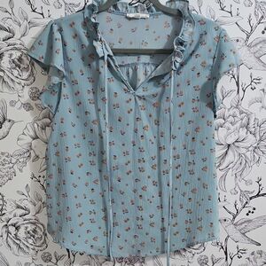 Mine Floral Ruffle Sleeve Blouse